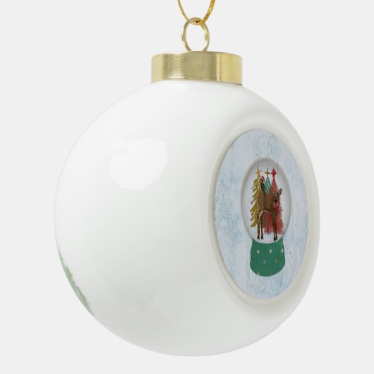 FALCON SNOW GLOBE KERAMIK Kugel-Ornament (Links)