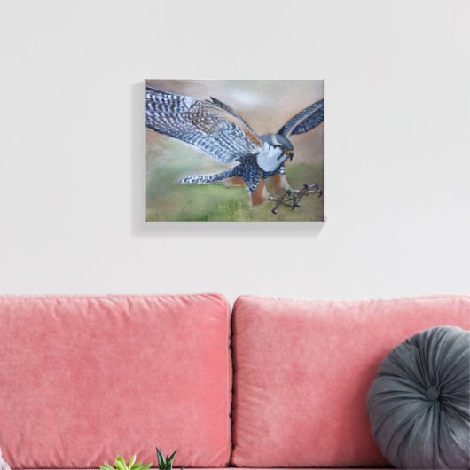 Falcon Stretched Canvas Print Leinwanddruck (Insitu (Wohnzimmer))