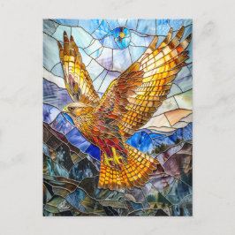 Falcon stürzt über die Landschaft Postkarte