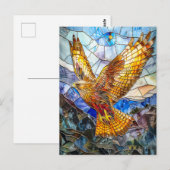 Falcon stürzt über die Landschaft Postkarte (Vorne/Hinten)