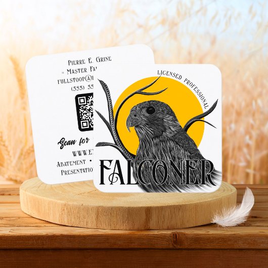 Falcon Sun oder Moon Falcony Services Quadratische Visitenkarte