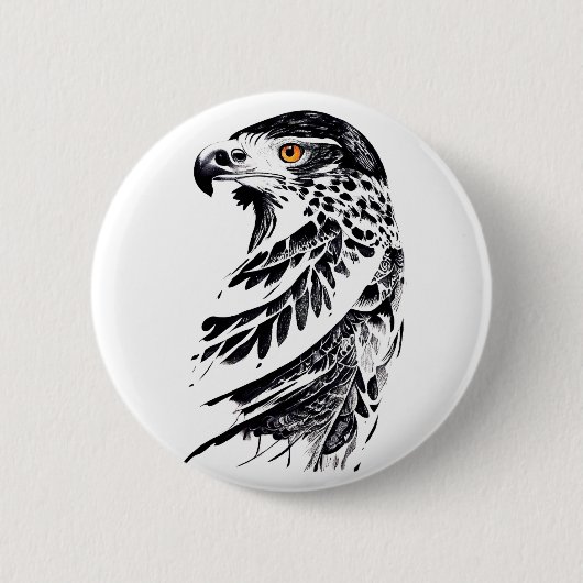 Falcon Wild Animal Nature Illustration Button (Vorderseite)