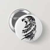 Falcon Wild Animal Nature Illustration Button (Vorne & Hinten)
