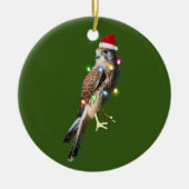 Falcon With Hat Lights Christmas Keramik Ornament (Vorne)