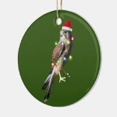Falcon With Hat Lights Christmas Keramik Ornament (Links)