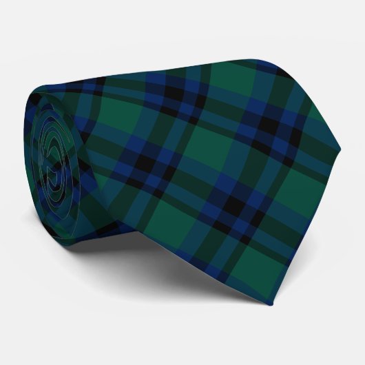 Falconer - Faulkner Tartan Blue und Green Kariert Krawatte (Gerollt)