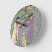 Falconer mit Begleiter und Begleiter Cheetah, aus Runde Wanduhr (Winkel)