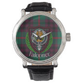 Falconer Schottischer Clan-Tartan und Wappen Armbanduhr (Vorderseite)