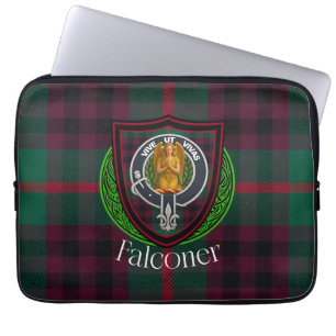 Falconer Schottischer Clan Tartan & Wappen Laptopschutzhülle