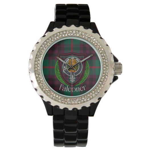 Falconer Scottish Clan Tartan & Crest Armbanduhr (Vorderseite)