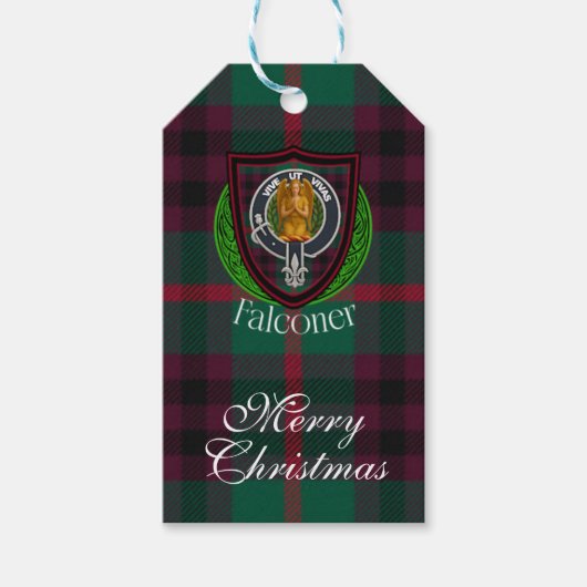 Falconer Scottish Clan Tartan & Crest Geschenkanhänger (Vorderseite)