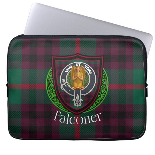 Falconer Scottish Clan Tartan & Crest Laptopschutzhülle (Vorderseite)