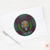 Falconer Scottish Clan Tartan & Crest Runder Aufkleber (Umschlag)