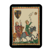 Falconry, 14th Century Codex Manesse Magnet (Vertikal)