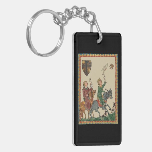 Falconry, 14th Century Codex Manesse Schlüsselanhänger (Vorderseite links)
