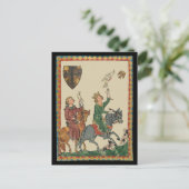 Falconry, Codex Manesse aus dem 14. Jahrhundert Postkarte (Stehend Vorderseite)