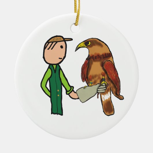 Falconry Keramik Ornament (Vorne)