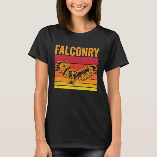 Falconry Retro Sunset Falcon T-Shirt (Vorderseite)