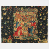 FALCONS BATH Red Blue Antique Mittelalterliches Ta Fleecedecke (Vorderseite (Horizontal))