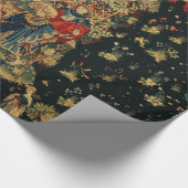 FALCONS BATH Red Blue Antique Mittelalterliches Ta Geschenkpapier (Ecke)