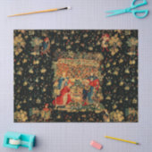 FALCONS BATH Red Blue Antique Mittelalterliches Ta Seidenpapier (Basteln)