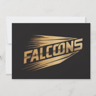 Falcons Golden Speed Typografie Design Feiertagskarte