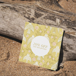 Falcons & Rose Chic Elegante Illustriert Girly Rabattkarte