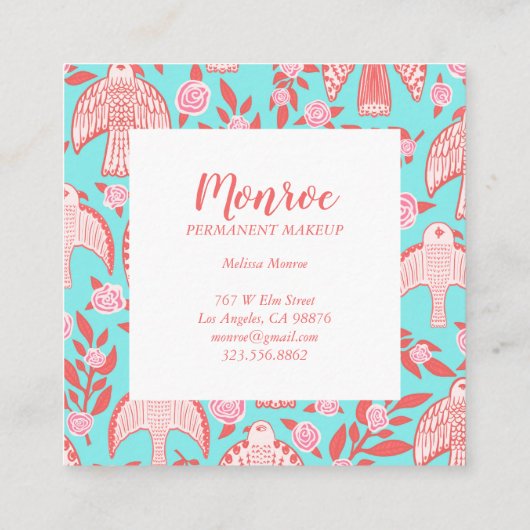 Falcons & Rose Chic Elegante Illustriert Rabattkarte (Rückseite)