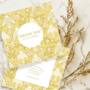 Falcons & Rose Chic Elegante Order Vielen Dank Quadratische Visitenkarte