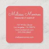 Falcons & Rose Elegante Boho Aqua Pink Quadratische Visitenkarte (Rückseite)