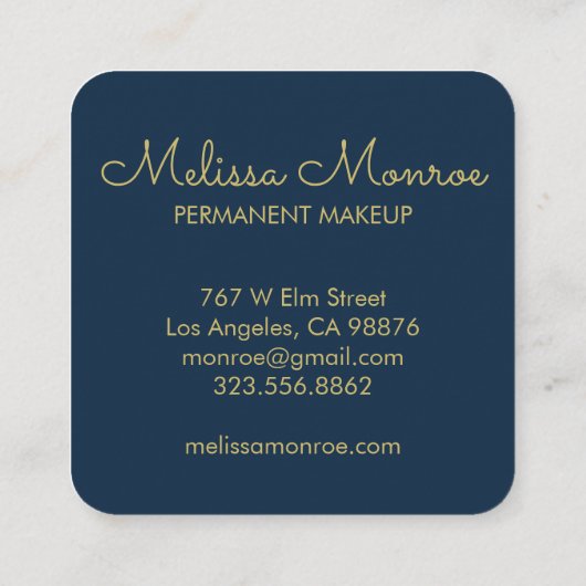 Falcons & Rose Elegante Boho Marine Quadratische Visitenkarte (Rückseite)