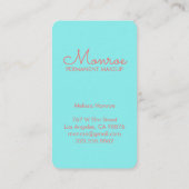 Falcons & Rose Elegantes Illustriertes Aqua Rosa Visitenkarte (Rückseite)