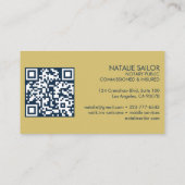 Falcons & Rose QR Code Chic Moderne Notare Public Visitenkarte (Rückseite)
