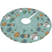 Falda árbol de navidad con muñeco de nieve polyester weihnachtsbaumdecke (Schrägansicht)