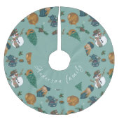 Falda árbol de navidad con muñeco de nieve polyester weihnachtsbaumdecke (Vorderseite)