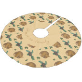 Falda árbol navidad con cervatillo y ramas. polyester weihnachtsbaumdecke (Schrägansicht)