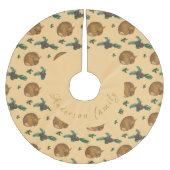 Falda árbol navidad con cervatillo y ramas. polyester weihnachtsbaumdecke (Vorderseite)