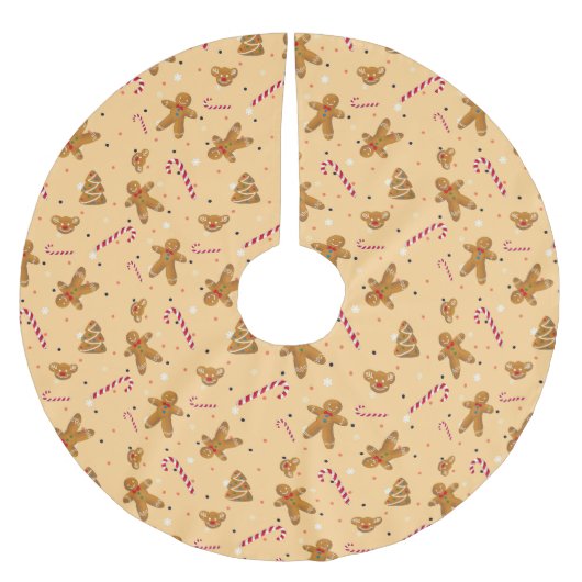 Falda de árbol de Navidad con galletas navideñas Polyester Weihnachtsbaumdecke (Vorderseite)