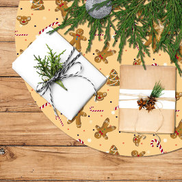 Falda de árbol de Navidad con galletas navideñas Polyester Weihnachtsbaumdecke