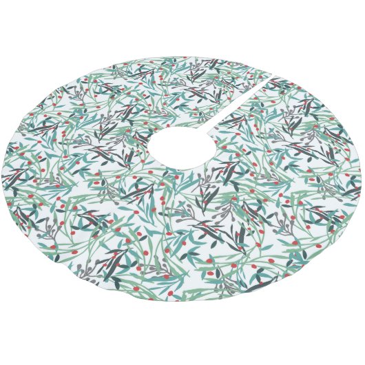 Falda de árbol navidad con diseño de acebo polyester weihnachtsbaumdecke (Schrägansicht)