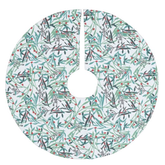 Falda de árbol navidad con diseño de acebo polyester weihnachtsbaumdecke (Vorderseite)