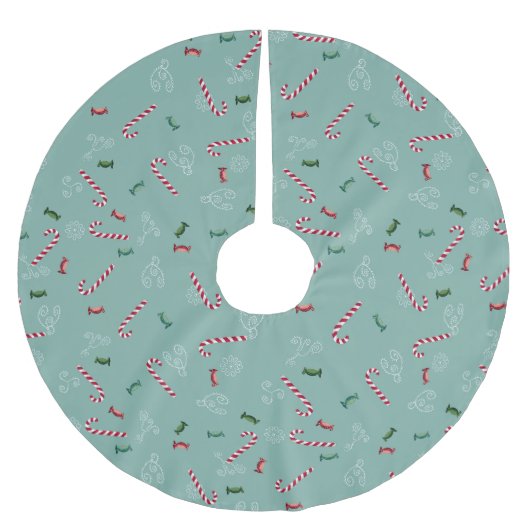 Falda para Árbol de Navidad, candy cane Polyester Weihnachtsbaumdecke (Vorderseite)