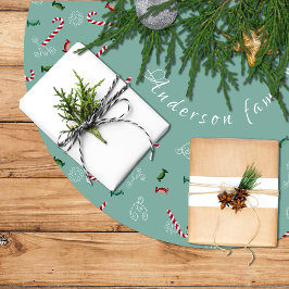 Falda para Árbol de Navidad, candy cane Polyester Weihnachtsbaumdecke