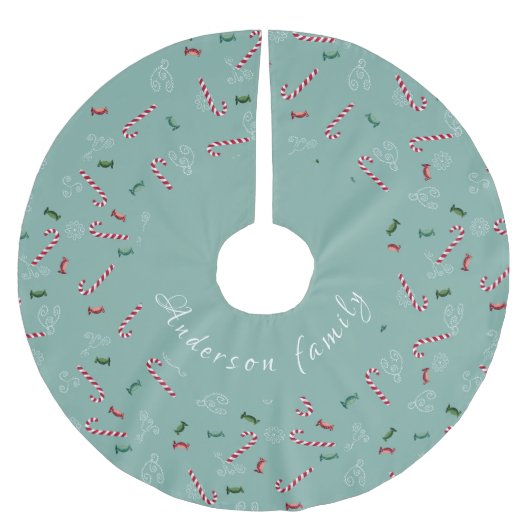 Falda para Árbol de Navidad, candy cane Polyester Weihnachtsbaumdecke (Vorderseite)