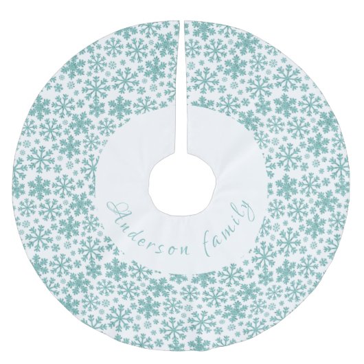 Falda para árbol de navidad, diseño copos nieve polyester weihnachtsbaumdecke (Vorderseite)