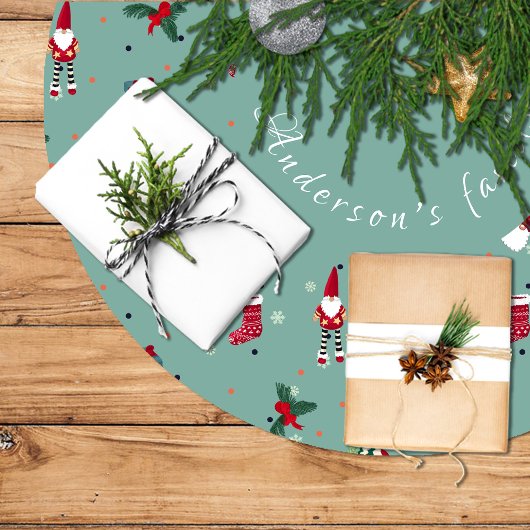 Falda Para El Árbol De Navidad Santa Claus Polyester Weihnachtsbaumdecke