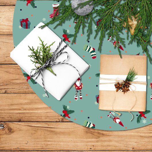 Falda Para El Árbol De Navidad Santa Claus Polyester Weihnachtsbaumdecke