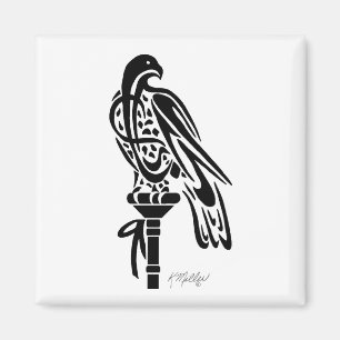 Falke auf Blockhocker Magnet