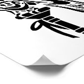 Falke auf Blockhocker Poster (Ecke)