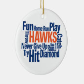 Falke-Baseball Keramik Ornament (Rechts)
